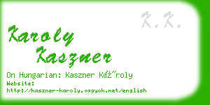 karoly kaszner business card